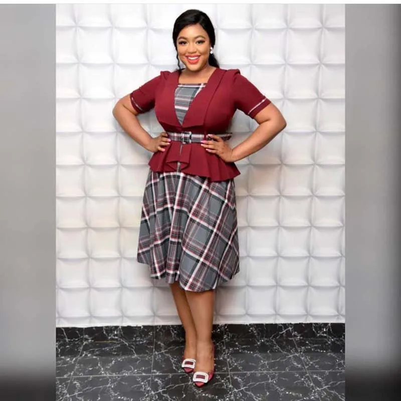 Комплект из двух предметов размера плюс платье в африканском стиле женский