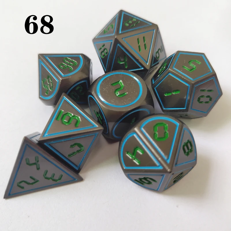 Двухцветные металлические кости 7-piece подземелье и дракон RPGMTC настольная игра D4 D6