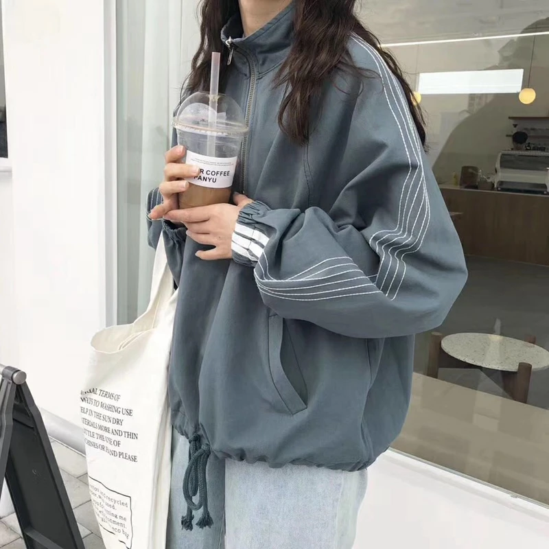 

2019 Women Autumn Spring Hooded Long Sleeve Tops Drawstring Hoodie Sweatshirts Zip Up Crop Casual Jacket Zipper Coat Outwear