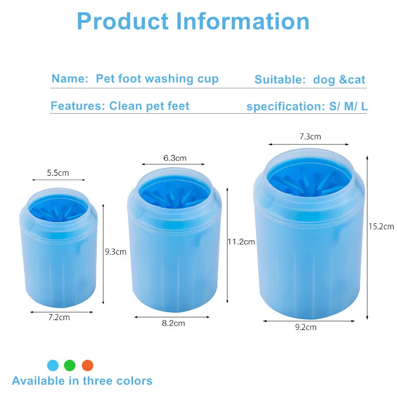 

Portable Pet Cat and Dog Foot Paw Cleaner Cup Pet Feet Cleaning Soft Paw Foot Brush Dirty Feet Washing Pet Cleaning Supplies