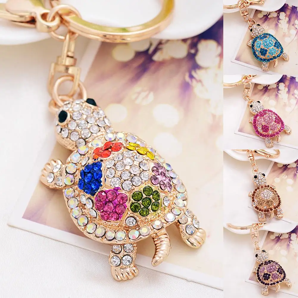 Брелок с подвеской в виде черепахи из горного хрусталя держатель для ключей