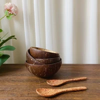 coconut shell bowl storage decoration wooden bowl tableware rice ramen bowl fruit dessert container salad bowl kitchen utensils