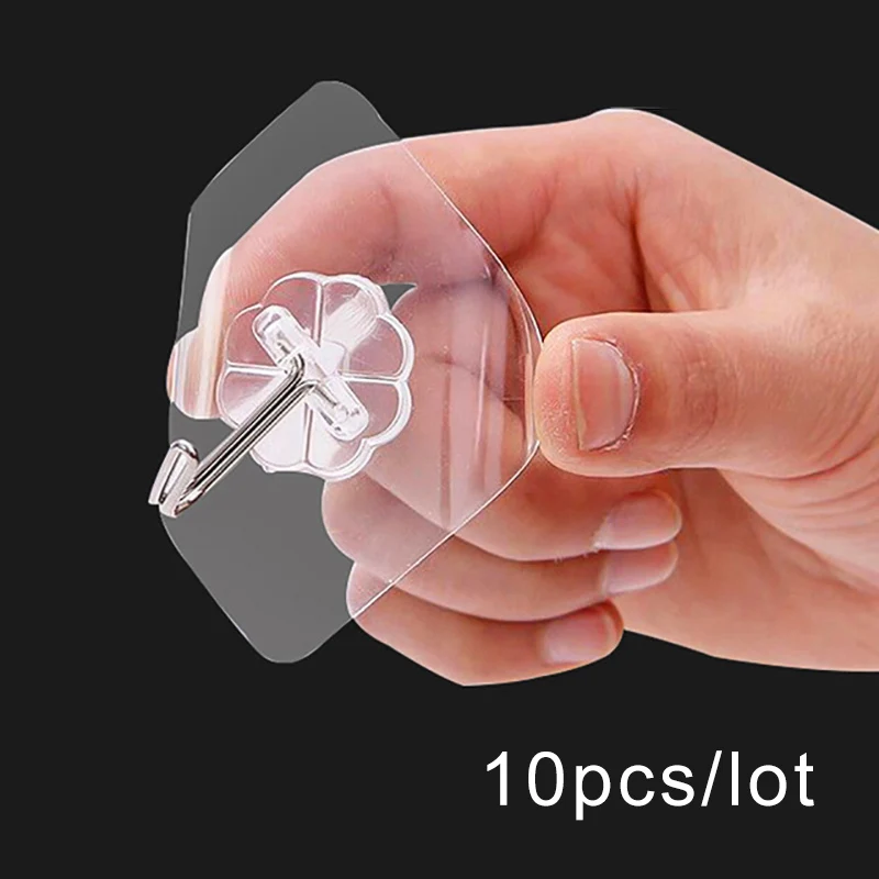 Прочная прозрачная настенная вешалка 10 шт. экономия места водонепроницаемые