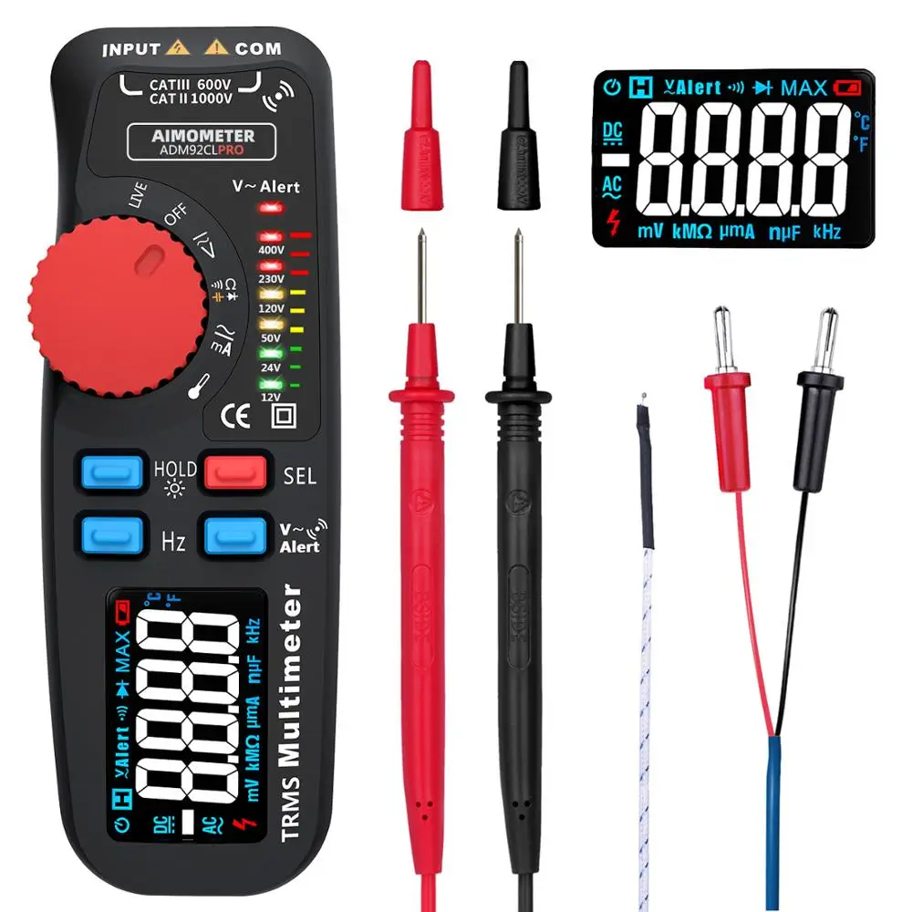 Мультиметр с двойным режимом вольтметр амперметр 92CL PRO цветной дисплей цифровой