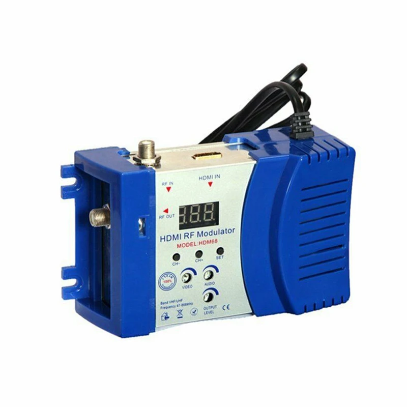 

HDM68 Modulator Digital RF HDMI Modulator VHF UHF Frequency PAL/NTSC Standard ND(EU Plug)