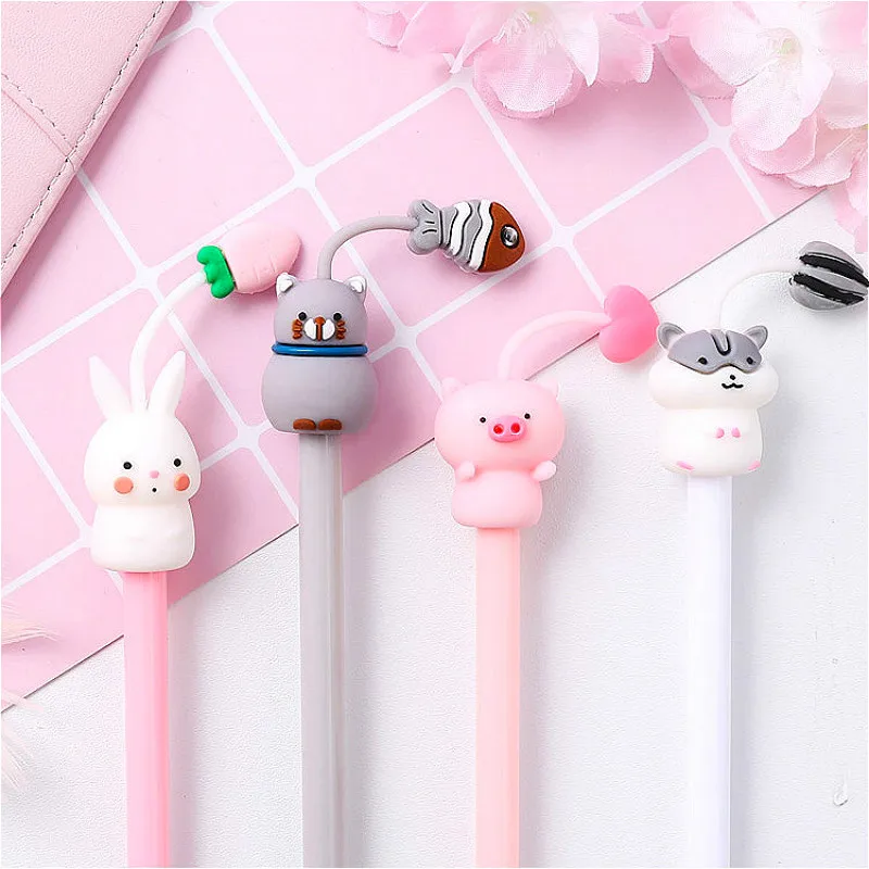 С изображением героев из мультфильмов 1 штука Животные гелевая ручка с милым