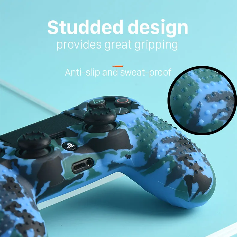 Чехол для PS4/SLIM /pro Камуфляжный нескользящий Силиконовый чехол с заклепками
