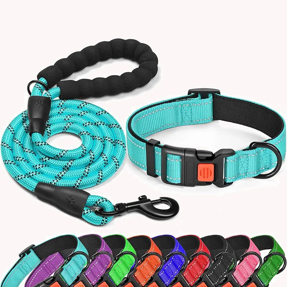 

Dog Puppy Collar Nylon Adjustable Collars S/M/L 5 Colors Pet Accessories Reflective Nylon Webbing Dog Collar Set
