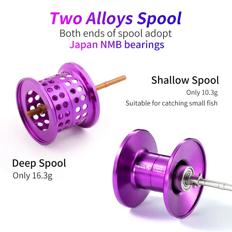 Kawa New Fishing Reel Bait Casting Reel Magnetic Brake Bearing 7+1 Carbon Handle Metal Knob Rainbow Color Body Max Drag 8KG enlarge