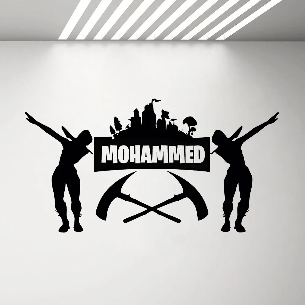 Виниловая наклейка на стену с индивидуальными именами декор зоны геймеров