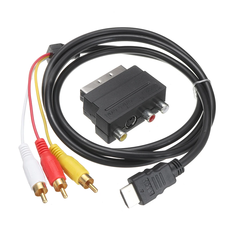 Новый переходник с S-видео на 3 RCA HDMI-совместимый 1080P AV кабель для DVD TV NES N64 PS2 прочный
