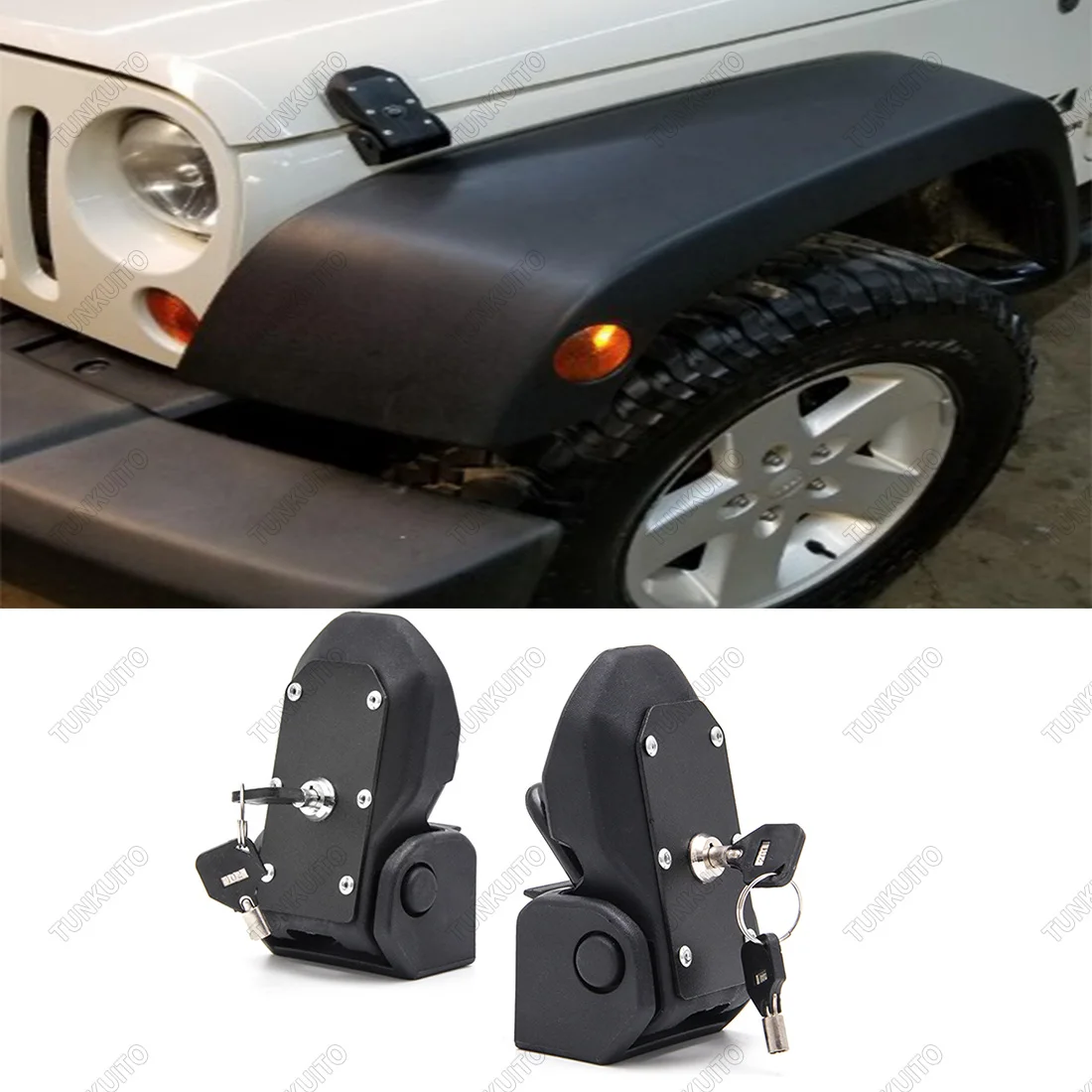 Для Jeep Wrangler JL Оригинальная Черная защелка капота комплект для Jeep Wrangler 2007- JK JL