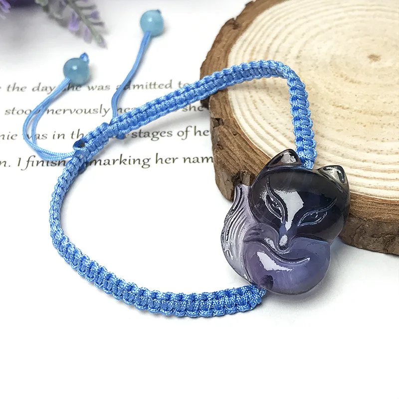 Натуральный флюорит девять хвостов лиса клубника хрустальный камень розовый