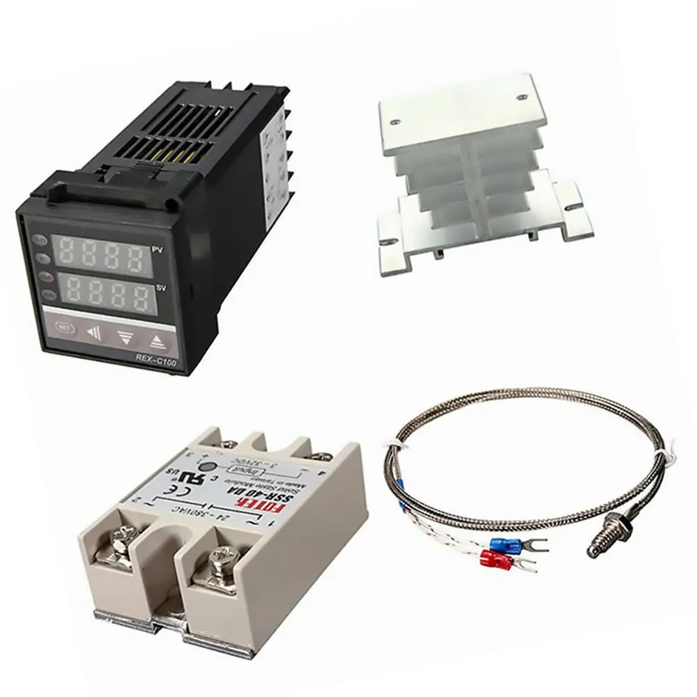 

4Pcs REX-C100 Digital Thermostat Temperature Controller with SSR Output with K Type Thermocouple Sensor