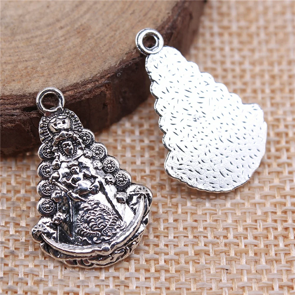 29pcs 26x18mm antique silver Trumpet medieval princess queen charms diy retro jewelry fit Earring keychain hair card pendant - купить по