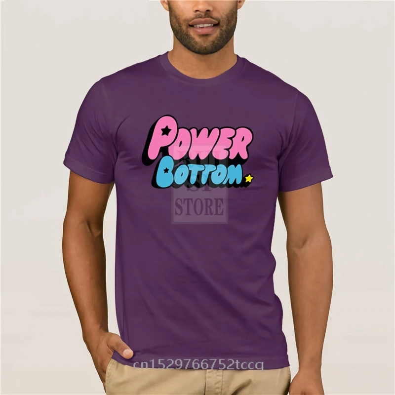 

fashion T shirt men Fashion 2020 Top Mens Power Bottom Puffs Cartoon Tee Gay Pride LGBT Drag Race Hipster Fashion men's T Shirt