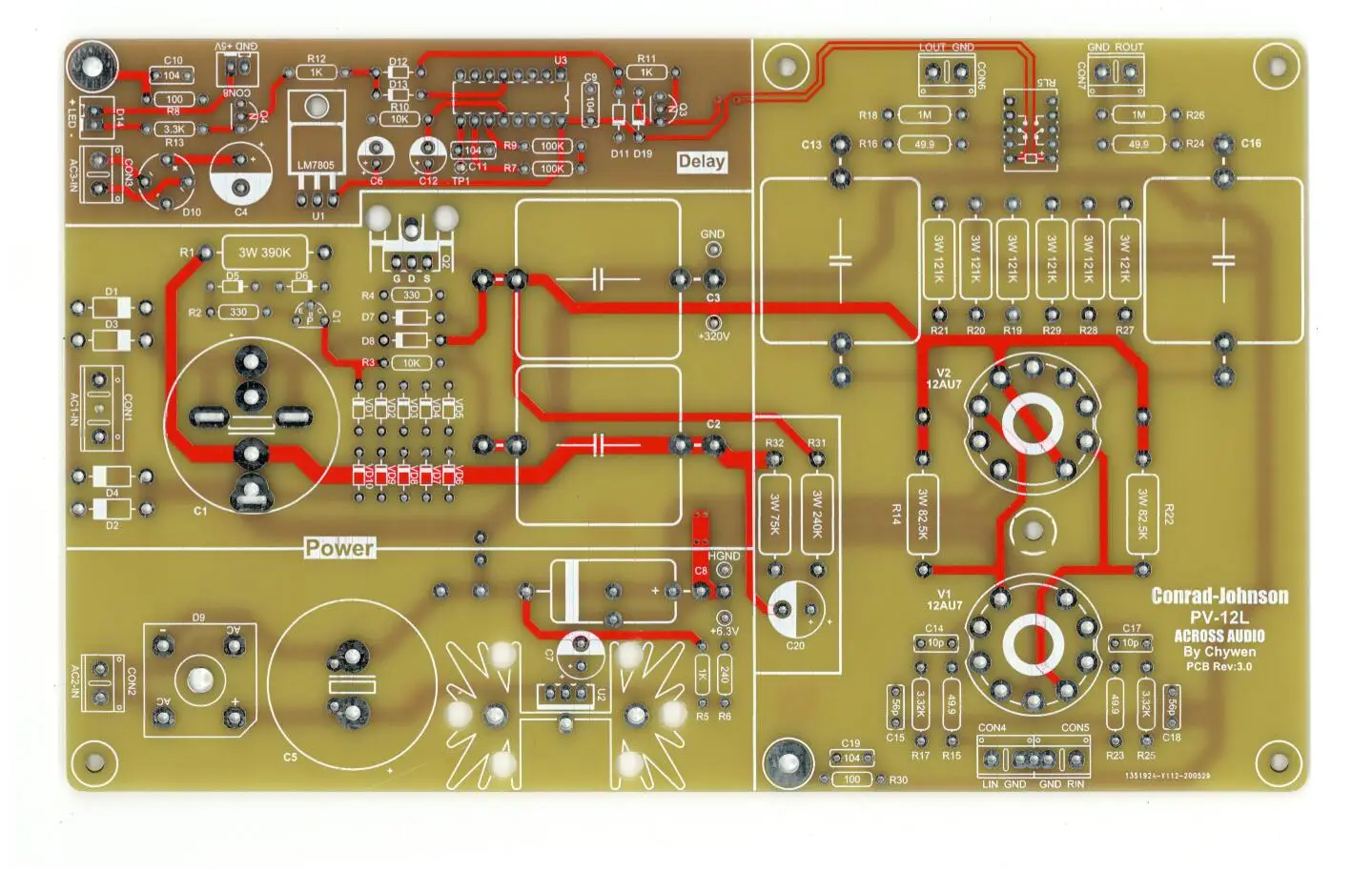 DIY Hifi стерео трубчатый предусилитель неизолированная печатная плата основание