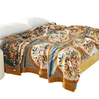 Летнее хлопковое четырехслойное газовое одеяло на кровать, покрывало для дивана, мягкое и удобное покрывало