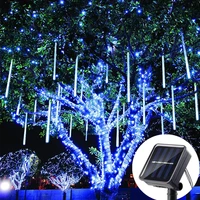 solar led meteor shower light holiday string light waterproof fairy garden decor outdoor led street garland christmas decoration