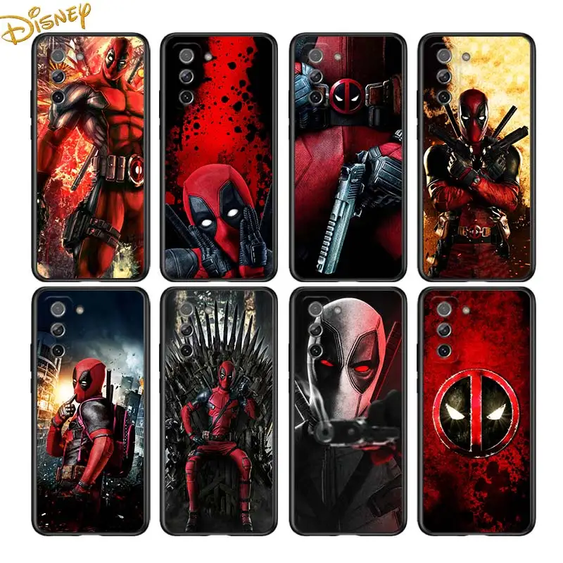 

Deadpool Marvel for Samsung Galaxy S21 Ultra Plus Note 20 10 9 8 S10 S9 S8 S7 S6 Edge Plus Black Phone Case