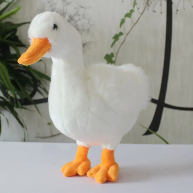 Реалистичная игрушка около 28x27 см белая утка плюшевая мягкая кукла детская