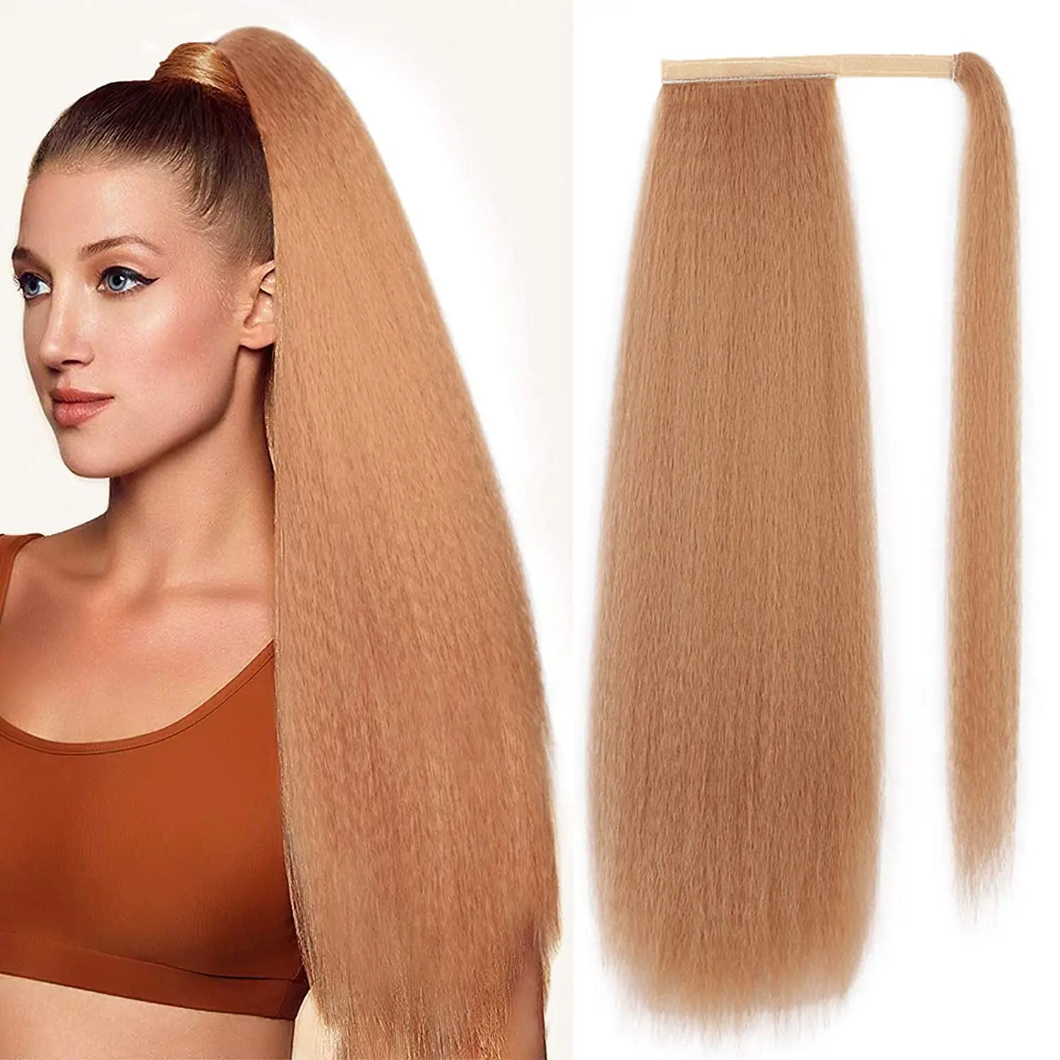 

Long Corn Wavy Ponytail Synthetic Natural Drawstring Ribbon Fake Hair Black Pony Tail Clip In Extensions Women Hairpieces