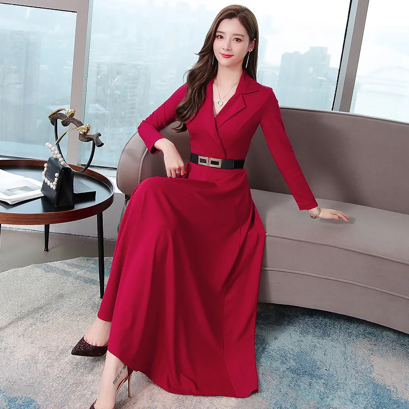 

Real-life evening dress women 2020 new temperament show thin banquet noble fashion host dress long