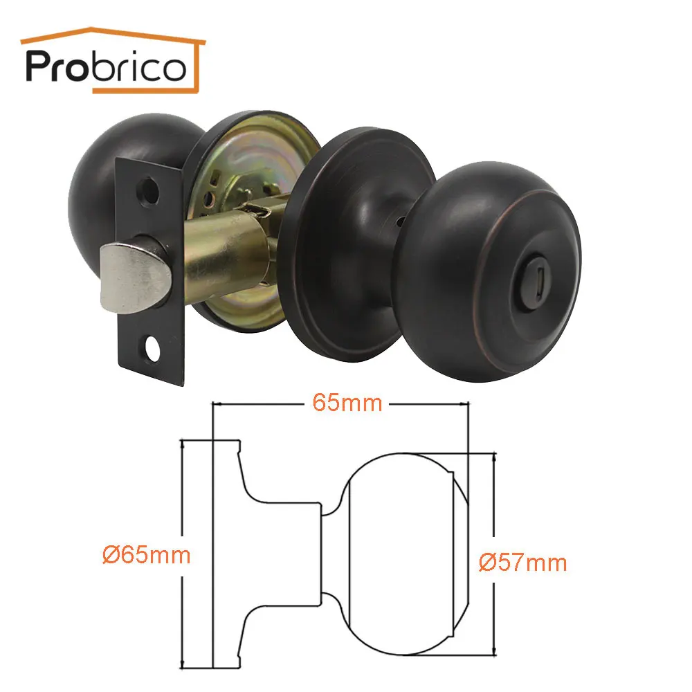 Probrico замок конфиденциальности для межкомнатных дверей передние и задние круглые