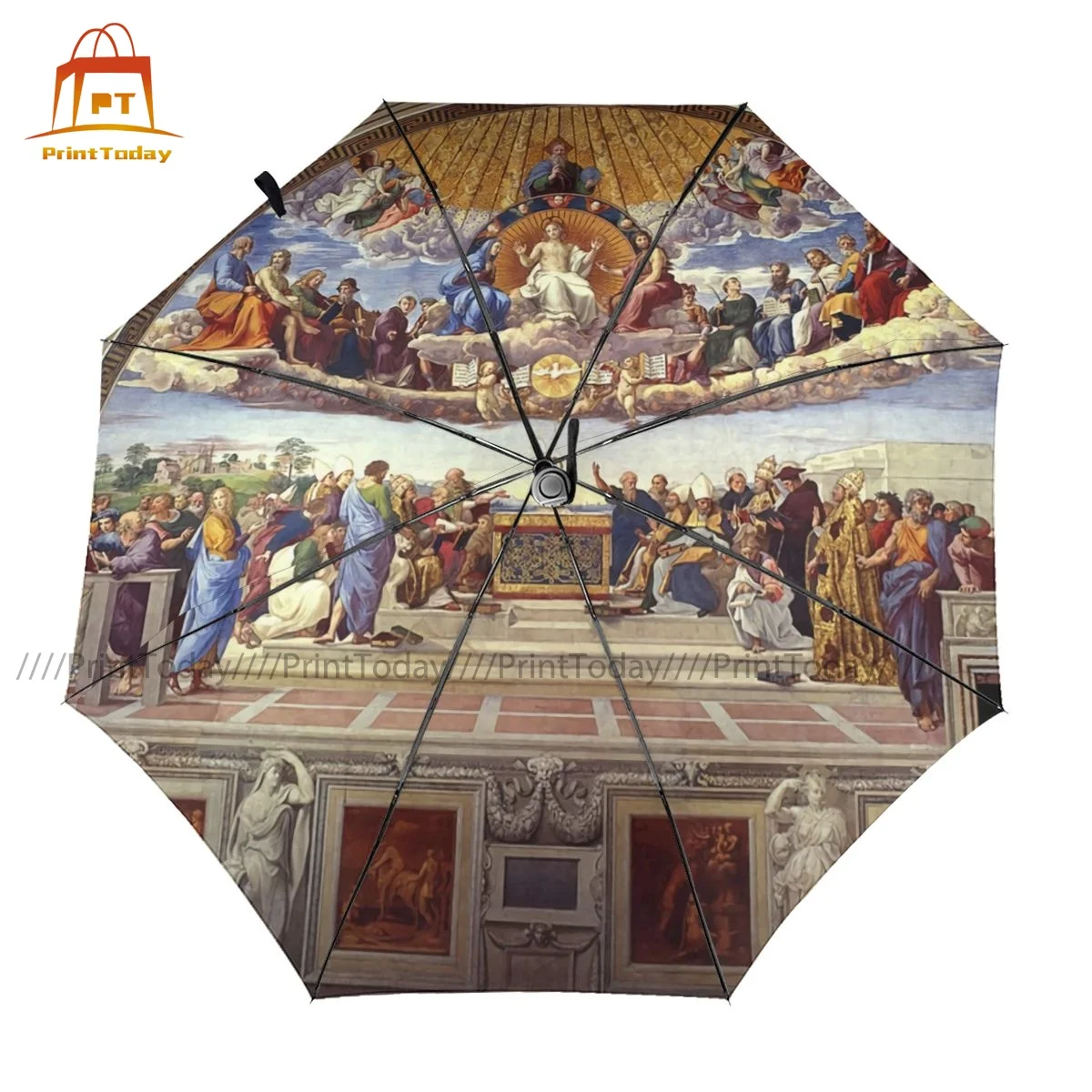 

Palace Umbrella UV Protection Trekking Umbrella Beautiful Automatic Painting Reinforced Umbrella