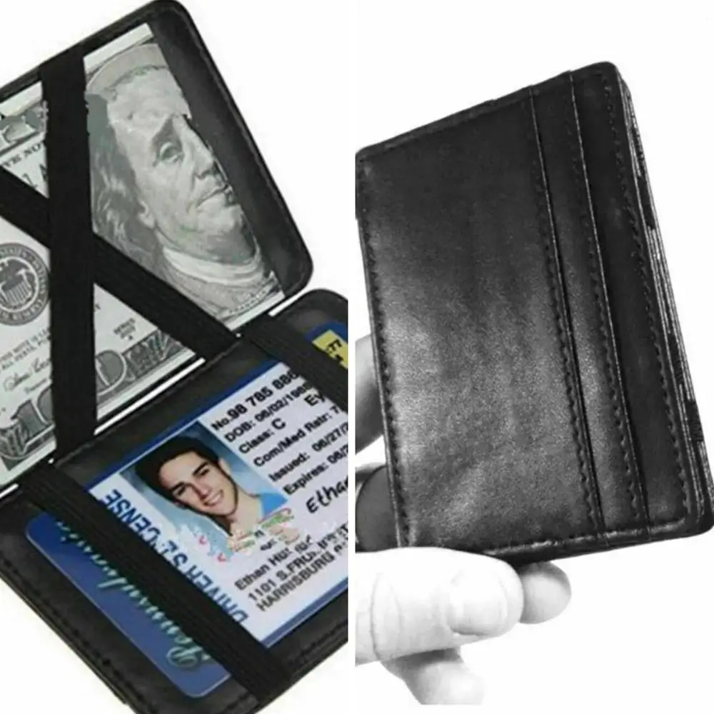 Ультратонкий компактный кошелек мужской деловой из искусственной кожи с