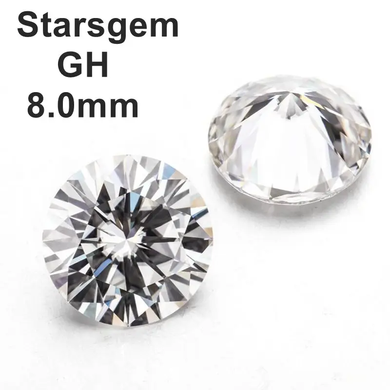 

High QUality GH Color Brilliant Cut 8mm 2ct Loose Moissanites stone for Jewelry making