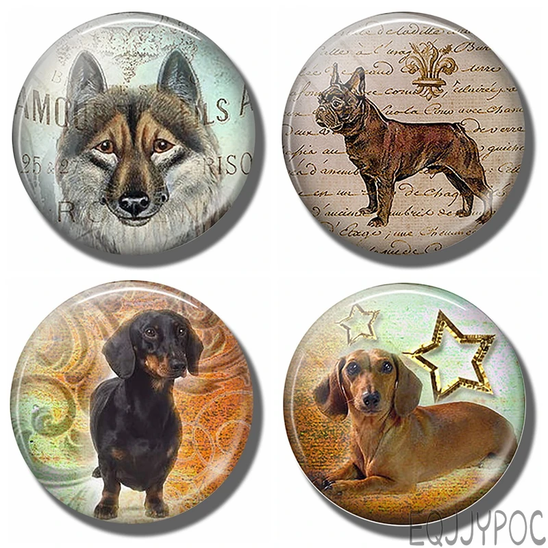 Магнитная наклейка на холодильник для милой собаки стеклянный купол доска