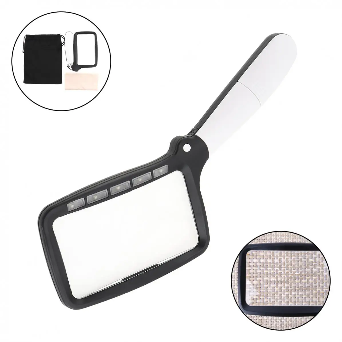 2X Портативная Складная ручная Лупа светодиодный светодиодной подсветкой и