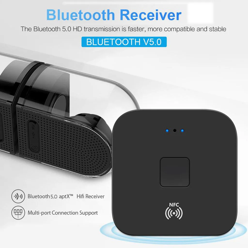Bluetooth аудио приемник Aux + 2RCA интерфейс мобильного телефона NFC Беспроводной адаптер