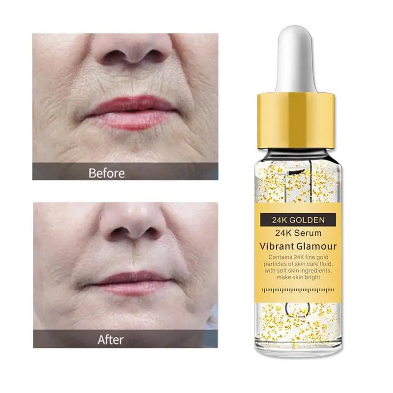 

Gold 24K Face Serum Anti-wrinkle Firming Whitening Facail Pores Moisturizing Care Serum Shrink Skin Brighten M7X2