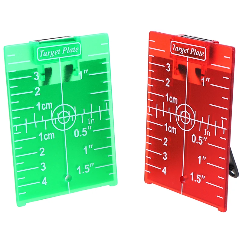 

1PCS Inch/cm Laser Target Card Plate For Green/Red Laser Level 11.5cmx7.4cm Can Be Magnetic / Hold / Hanging On Wall & Floor