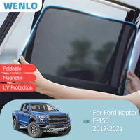 magnetic car sunshade front windshield door mesh frame curtain for ford raptor f150 2017 2021 foldable side window sun visor net