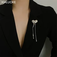 xialuoke new unique big heart brooch women fashion suit sweater coat pins brooches party accessories gift
