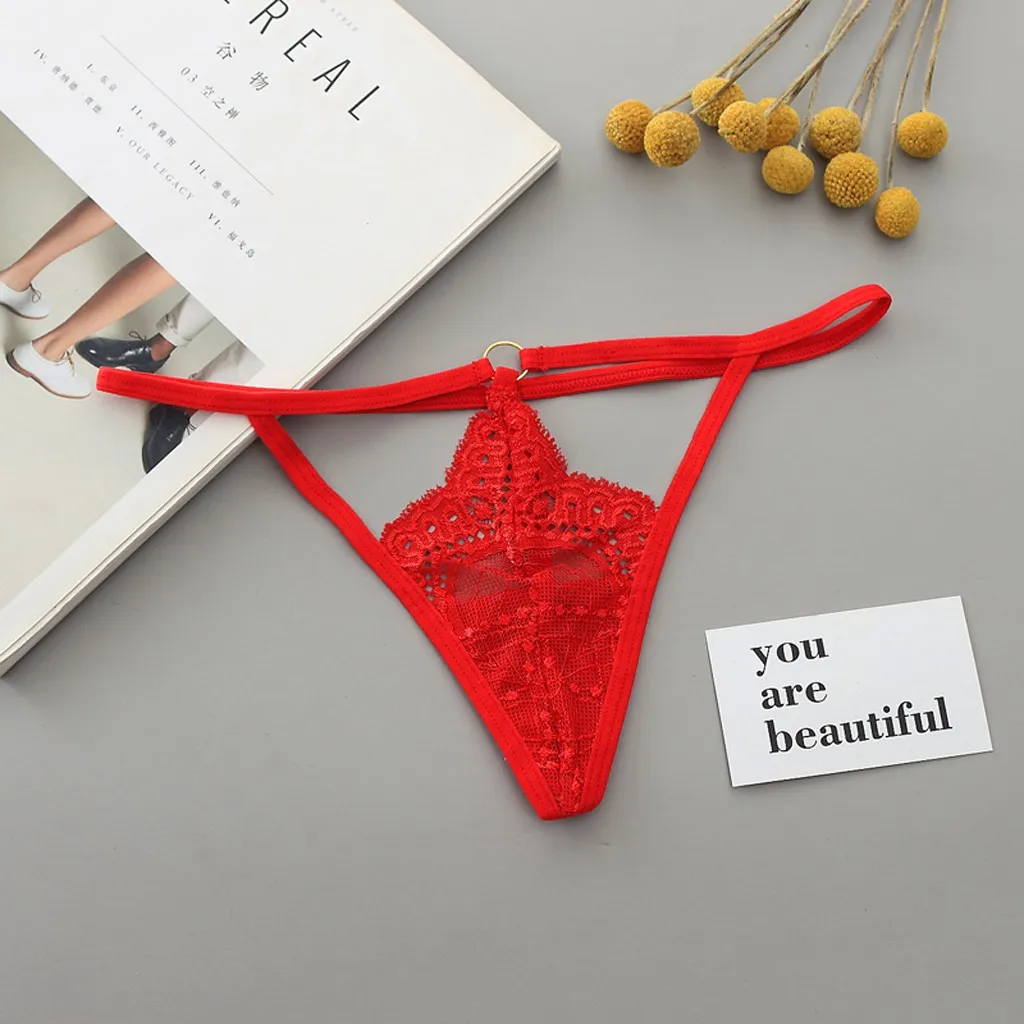 

Women's Sexy Lingerie Lace Open Thong Panties G-Pants Lingerie Pajamas Seamless briefs Mid-Rise Briefs Woman cotton underwear