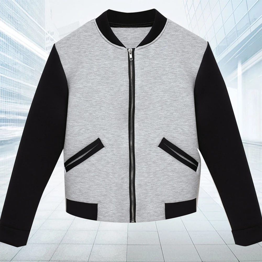 Хит Женская бейсбольная куртка Джерси модная контрастная короткая повседневная