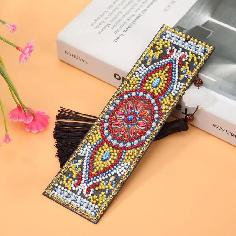 5D DIY алмазная живопись кожа Закладка с кисточкой книжные знаки особой формы Алмазная вышивка DIY ремесло