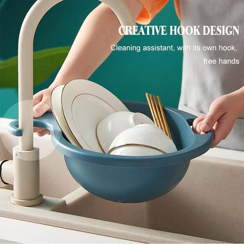 Кухонная силиконовая двойная сливная корзина для мытья и хранения ситечки чаши