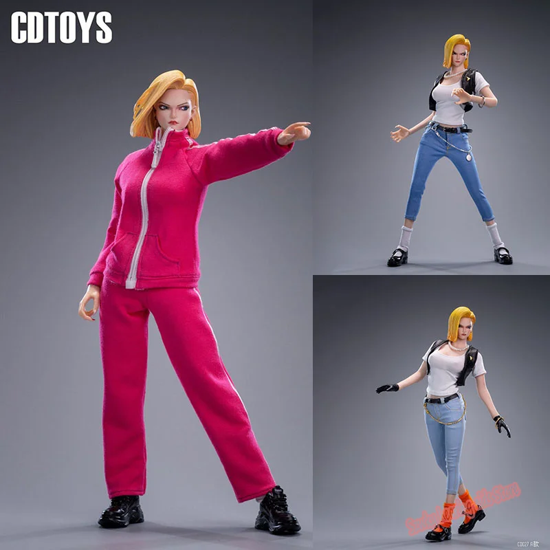 

Pre-order cdtoys cd027 1/6 Android 18 Girl Costume Set Accessories Model Fit 12" Female Soldier Action Figure Body
