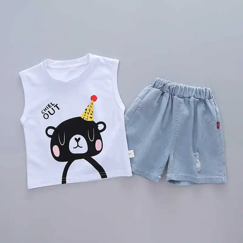

Summer New Baby Boys Girls Clothes Suit Children Cute Cartoon Vest Shorts 2Pcs/Sets Toddler Sport Casual Costume Kids Tracksuits