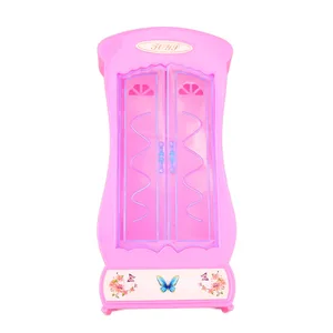 Детский Розовый кукольный мини-дом, шкаф, шкаф, нагрудный шкаф, спальня, мебель принцессы, аксессуары для кукольного домика Барби, игрушки для кукол