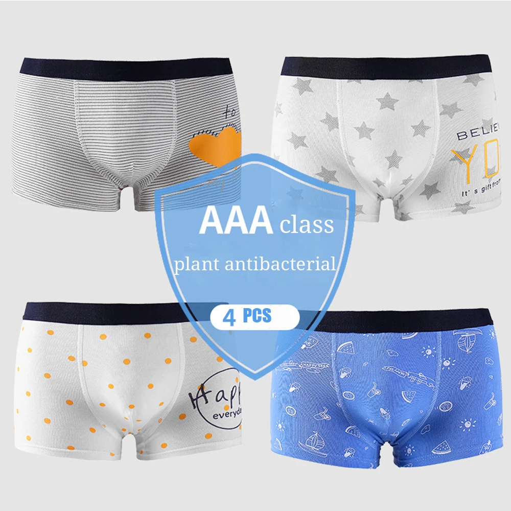 Los ni&ntilde;os ropa interior para ni&ntilde;os pantalones cortos de dibujos animados de algod&oacute;n suave ropa interior de los ni&ntilde;os grandes bragas 4 unids/lote-2