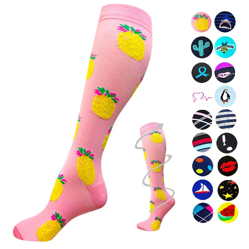 

Compression Sock Unisex Solid Nylon Varicose Vein Stretch Pressure Circulation Shank Sock Women Shaping Travel Socks