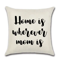 happy mothers day motto linen cushion cover home decorative luxury pillow cover