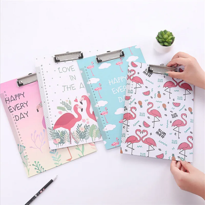 

A4 Kawaii Paper Clipboard Hardboard Writing Pad Exam Clip Board Cute Storage File Folder Stationery for School Office Supplies