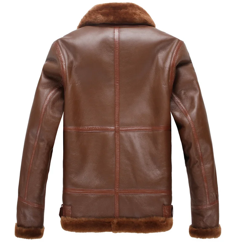 

Real Leather Vintage Jacket Short Winter Men Sheep Shearling Fur Coat Wool Jackets Veste Homme 2474 YY797